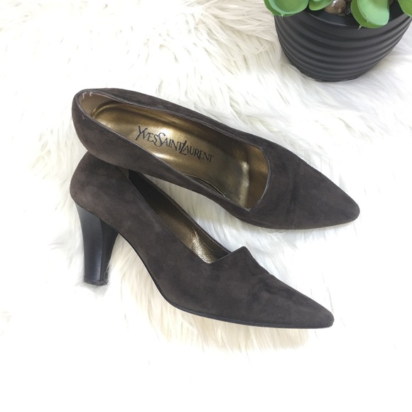 Vintage Yves Saint Laurent Brown Pumps 6M - Picture 3 of 8